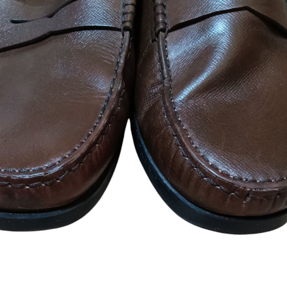 Tod's Brown Leather Loafers Men's Size 8 - Picture 4 of 8